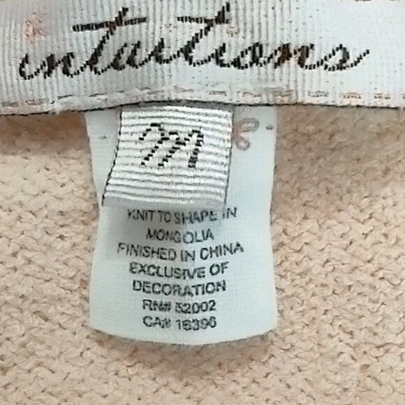 Intuitions light Peach Sweater Women knitted Cardigan Medium Lace Cottagecore - Picture 11 of 15